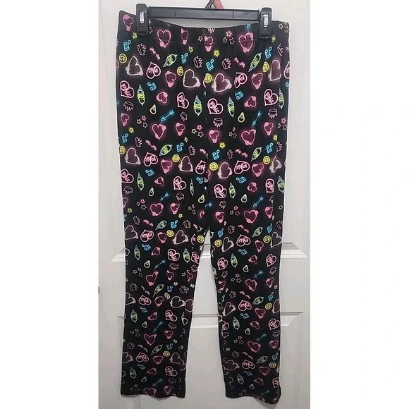Derek Heart Women's Pajama Pants Ice Cream Crown Music Neon Size Medium Pjs New - Picture 2 of 5